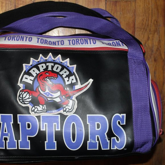 Vintage 1994 Toronto Raptors Leather Duffle Bag - Picture 2 of 8